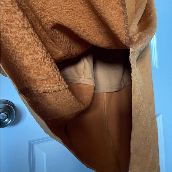 NWT Express Metallic Sheen Gold Dress with Slit | Size Large - Picture 8 of 8